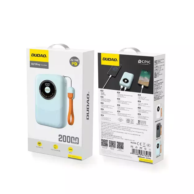 Powerbank Dudao K21Pro Mini 20000mAh 22.5W - blue 1