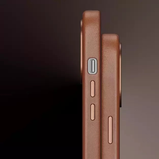Dux Ducis Naples case iPhone 14 Pro Max magnetic leather MagSafe cover brown 18