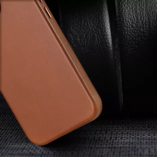 Dux Ducis Naples case iPhone 14 Pro Max magnetic leather MagSafe cover brown 16