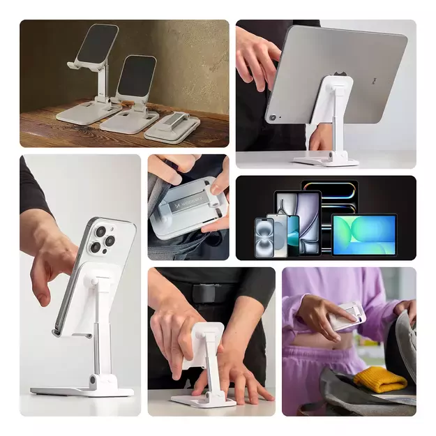 Wozinsky Desk Phone Stand Tablet Stand Foldable White (WFDPS-W1) 1