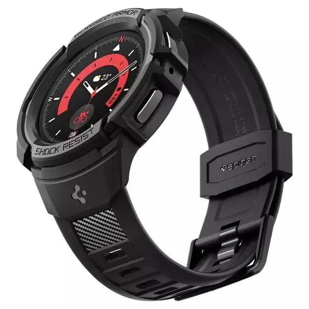 Spigen Rugged Armor Pro Case with Strap for Samsung Galaxy Watch 5 Pro (45mm) - Black 24