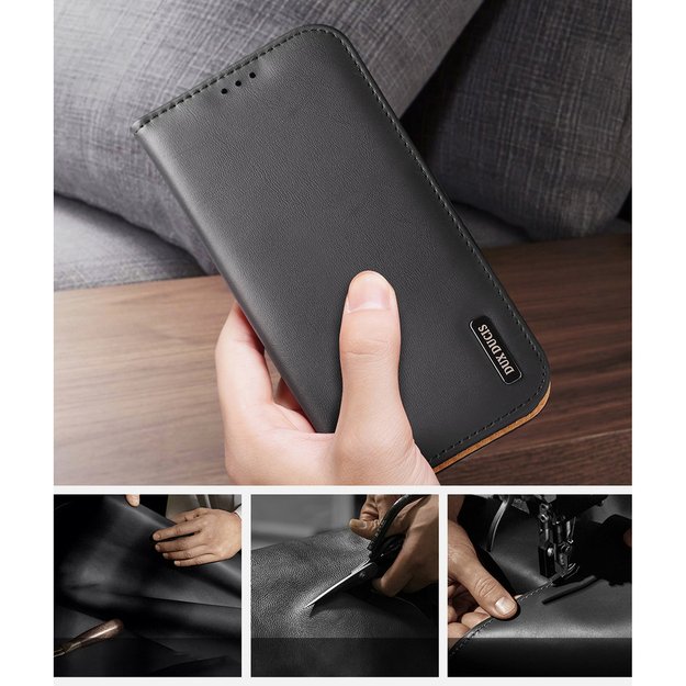 Dux Ducis Hivo Leather Flip Cover Genuine Leather Wallet for Cards and Documents iPhone 14 Brown 35