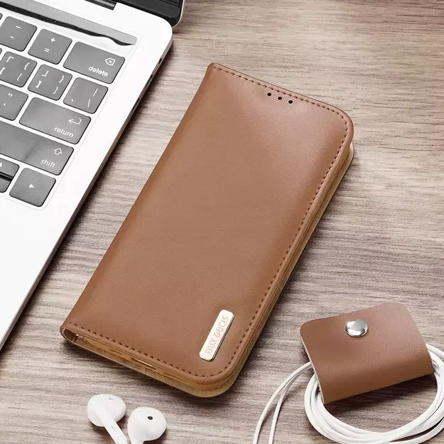Dux Ducis Hivo Leather Flip Cover Genuine Leather Wallet for Cards and Documents iPhone 14 Brown 27