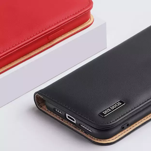 Dux Ducis Hivo Leather Flip Cover Genuine Leather Wallet for Cards and Documents iPhone 14 Brown 18