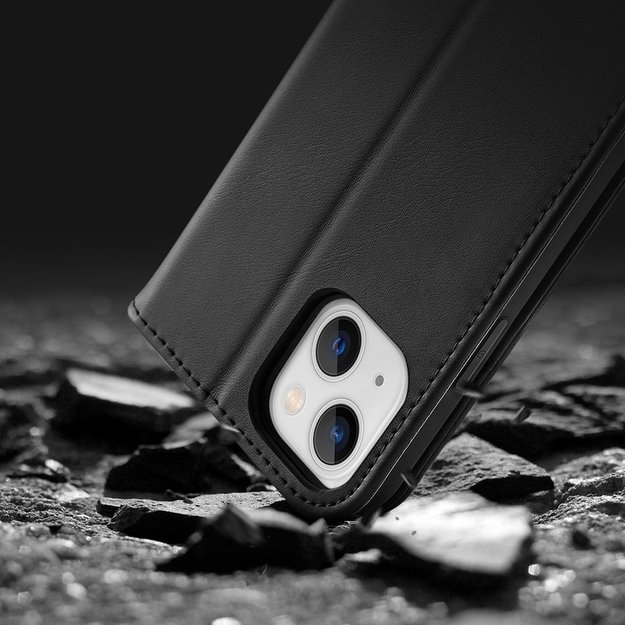 Dux Ducis Hivo Leather Flip Cover Genuine Leather Wallet for Cards and Documents iPhone 14 Brown 44