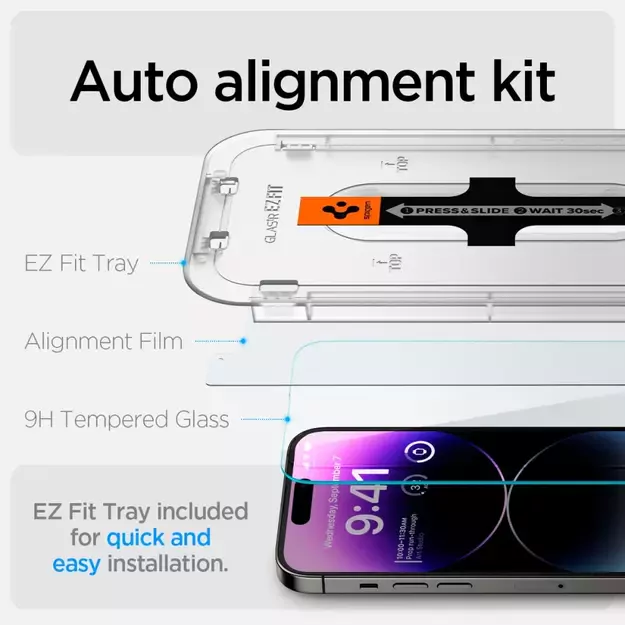 Spigen Glas.tR EZ Fit tempered glass for iPhone 14 Pro - 2 pcs. 20