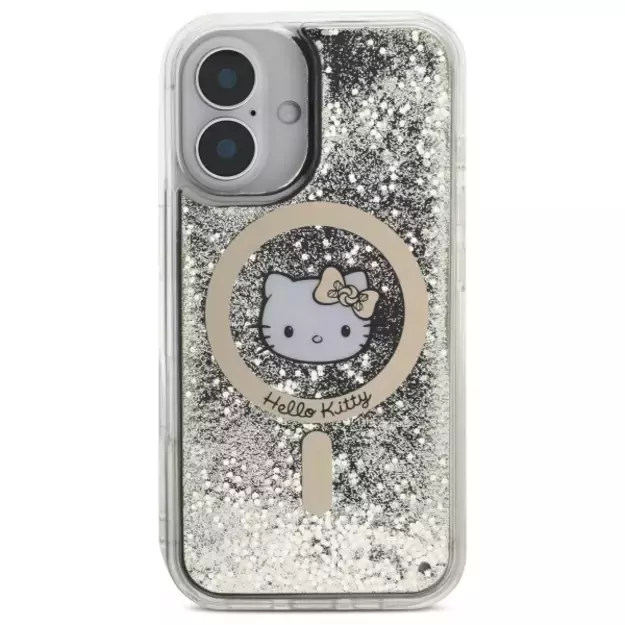 Hello Kitty Liquid Glitter Fever MagSafe iPhone 16 Case - Gold 9