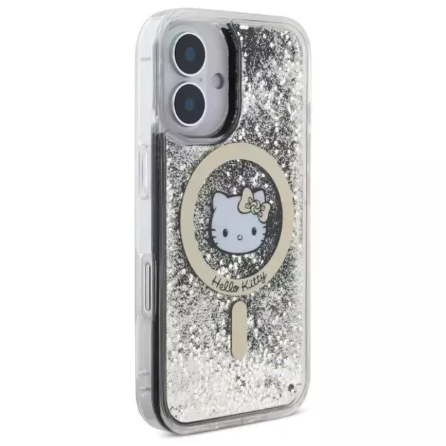 Hello Kitty Liquid Glitter Fever MagSafe iPhone 16 Case - Gold 10