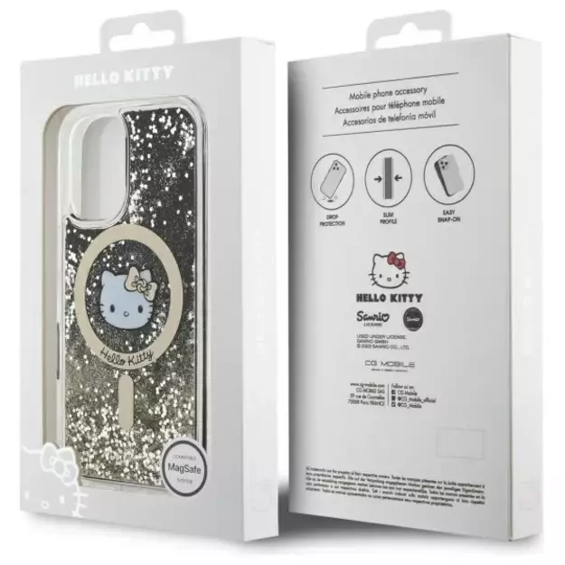 Hello Kitty Liquid Glitter Fever MagSafe iPhone 16 Case - Gold 14