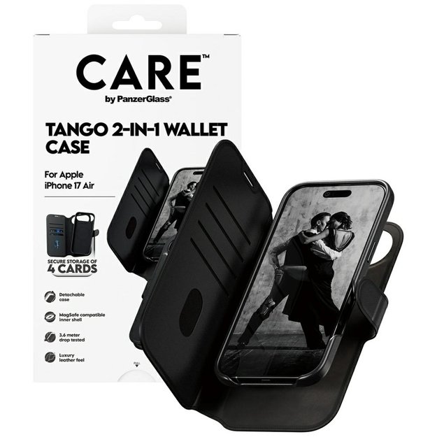 CARE by PanzerGlass Feature Tango 2in1 Wallet Case MagSafe for iPhone Air - Black 3
