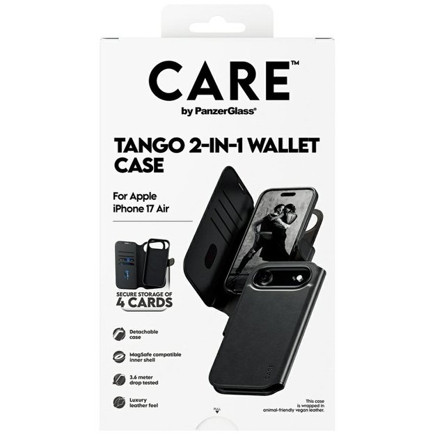 CARE by PanzerGlass Feature Tango 2in1 Wallet Case MagSafe for iPhone Air - Black 4