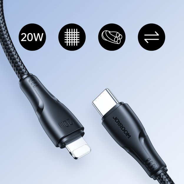 Joyroom Surpass Series A11 Lightning / USB-C 20W 1.2 m cable - black 7