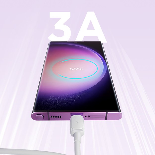 Joyroom Multi-Color Series A14 USB-A / USB-C 3A Cable 1.2m - White 3