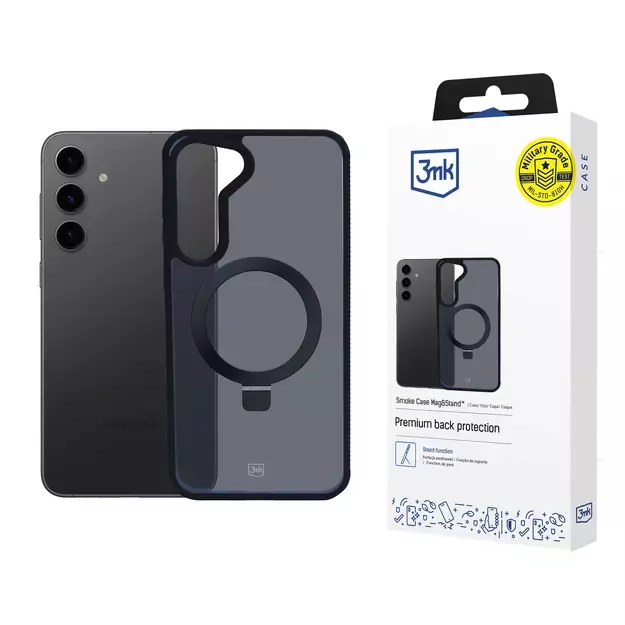 3mk Smoke Case Mag&amp Stand for Samsung Galaxy S24+ - black