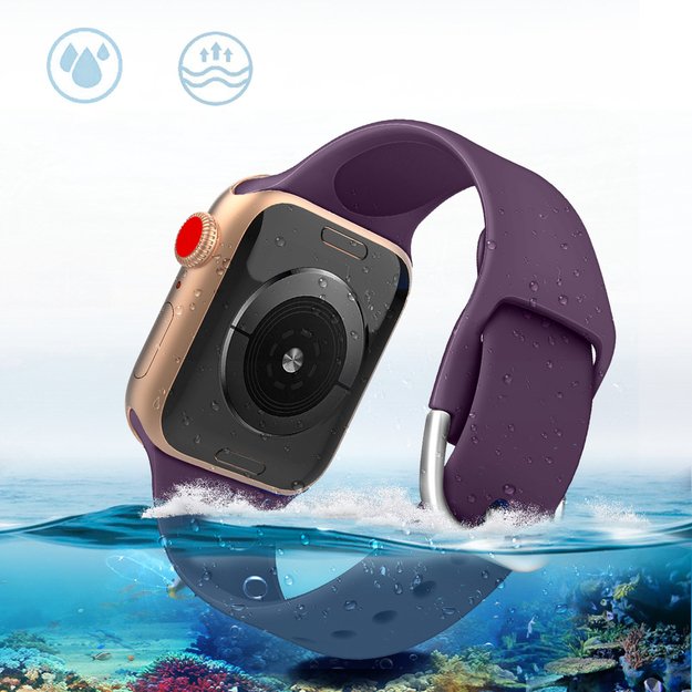 Silicone Strap APS for Apple Watch 42/44/45mm Strap Watch Bracelet - Black 1
