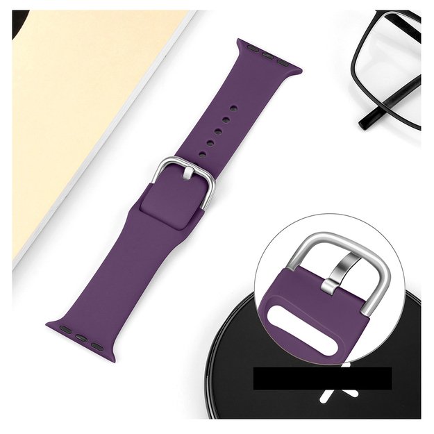 Silicone Strap APS for Apple Watch 42/44/45mm Strap Watch Bracelet - Black 2