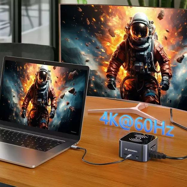 Hub USB-C 12 in 1 Wozinsky WHBC09Y8S multifunctional, with wireless charging function, aluminum, with 15 cm cable - gray 7