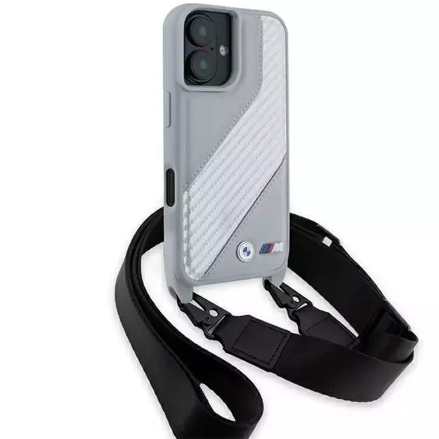 BMW M Edition Carbon Stripe &amp  Strap iPhone 16 Case - Gray 8