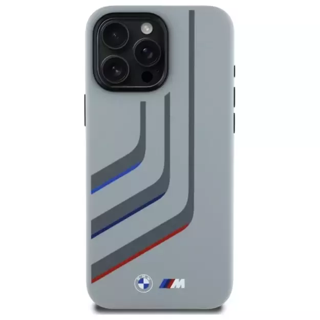 BMW Silicone Turning Lines MagSafe Case for iPhone 16 Pro Max - Gray 9