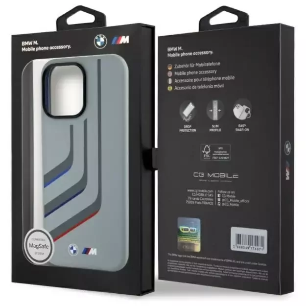 BMW Silicone Turning Lines MagSafe Case for iPhone 16 Pro Max - Gray 14