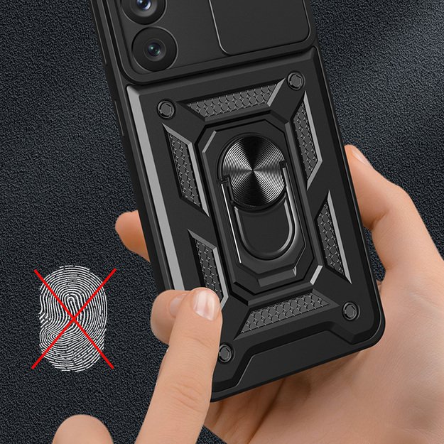 Hybrid Armor Camshield case for Samsung Galaxy A54 5G armored case with camera cover black 4