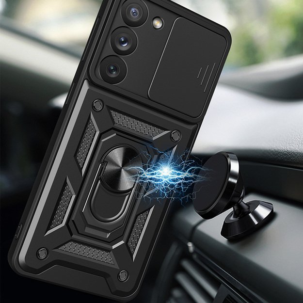 Hybrid Armor Camshield case for Samsung Galaxy A54 5G armored case with camera cover black 2