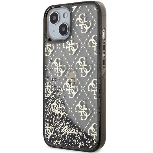 Guess Liquid Glitter 4G Transculent case for iPhone 14 - black 1