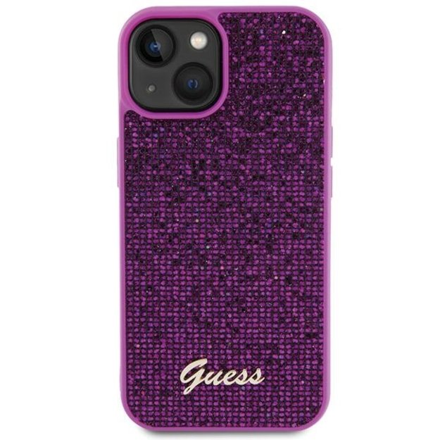 Guess Disco Metal Script case for iPhone 15 - pink 2