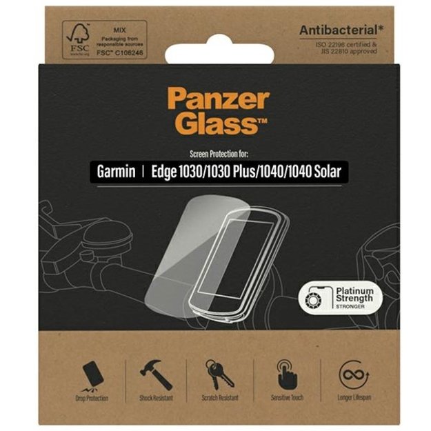 PanzerGlass Ultra-Wide Fit Antibacterial Tempered Glass for Garmin 1030 / 1030 Plus / 1040 / 1040 Solar 2