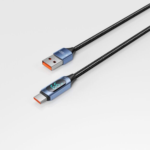 Tech-Protect UltraBoost Cable with LED Display USB-C / USB-A 66W 6A 1m - Blue 2