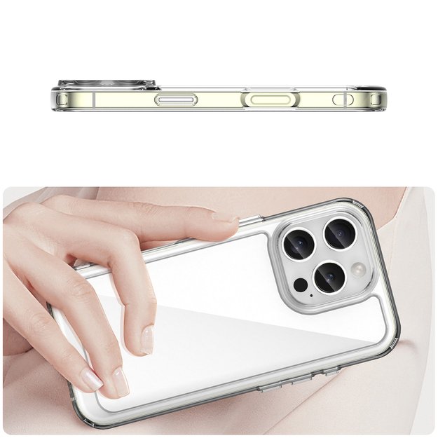 Outer Space Case with Gel Frame for iPhone 16 Pro - Clear 4