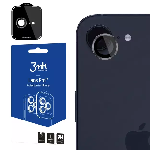 3mk Lens Protection Pro Tempered Glass for iPhone 16e - Gray