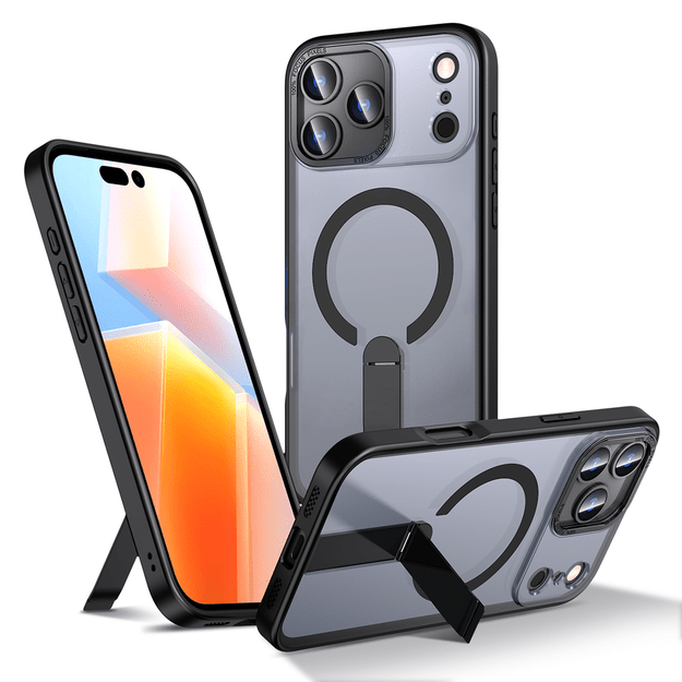 Hybrid Armor X Case for iPhone 17 Pro Max with Stand, Compatible with MagSafe - Black