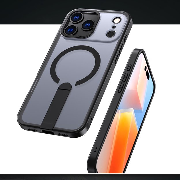 Hybrid Armor X Case for iPhone 17 Pro Max with Stand, Compatible with MagSafe - Black 5