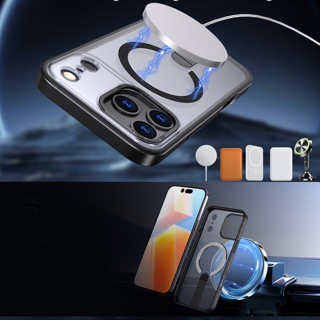 Hybrid Armor X Case for iPhone 17 Pro Max with Stand, Compatible with MagSafe - Black 3