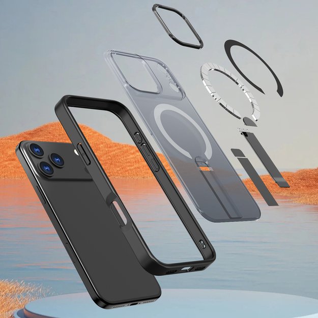 Hybrid Armor X Case for iPhone 17 Pro Max with Stand, Compatible with MagSafe - Black 6