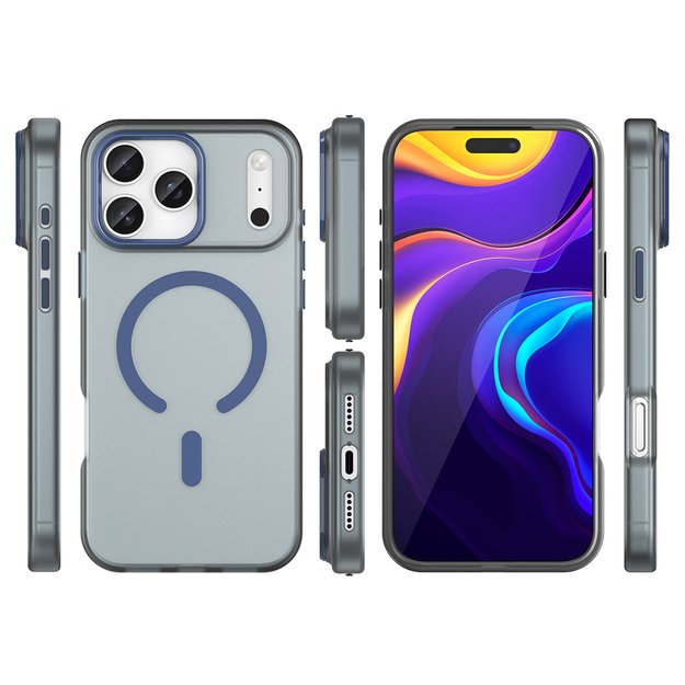 Magnetic Abrasive iPhone 17 Pro Case Compatible with MagSafe - Matte Blue 2