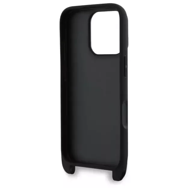 Karl Lagerfeld Saffiano Karl&amp Choupette Metal Pin CBDY Strap iPhone 16 Pro Case - Black 9
