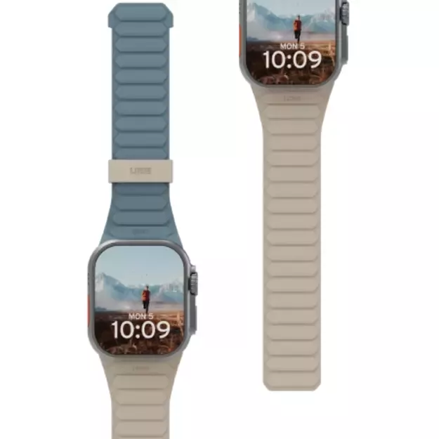 UAG Pathfinder Silicone Double-Sided Magnetic Strap for Apple Watch 42 / 44 / 45 / 46 / 49mm - Gray-Blue 4