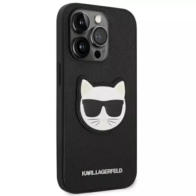 Karl Lagerfeld KLHCP14LSAPCHK iPhone 14 Pro 6,1  hardcase czarny/black Saffiano Choupette Head Patch 10