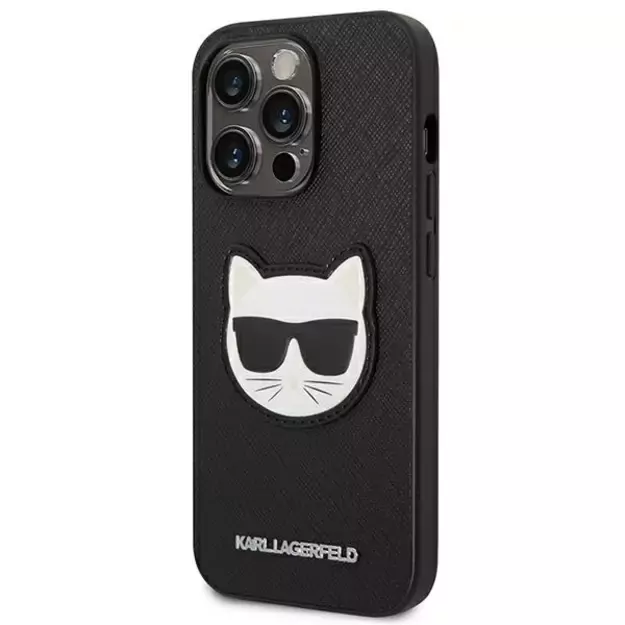 Karl Lagerfeld KLHCP14LSAPCHK iPhone 14 Pro 6,1  hardcase czarny/black Saffiano Choupette Head Patch 8