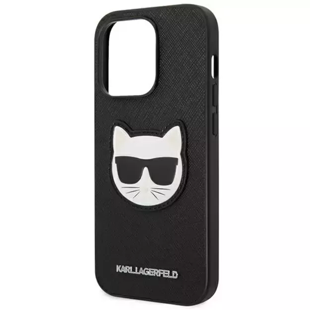 Karl Lagerfeld KLHCP14LSAPCHK iPhone 14 Pro 6,1  hardcase czarny/black Saffiano Choupette Head Patch 12
