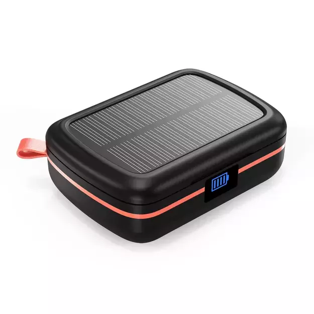 Choetech TWS wireless headphones waterproof with solar panel and built-in 2500mAh powerbank black (BH-T05) 3