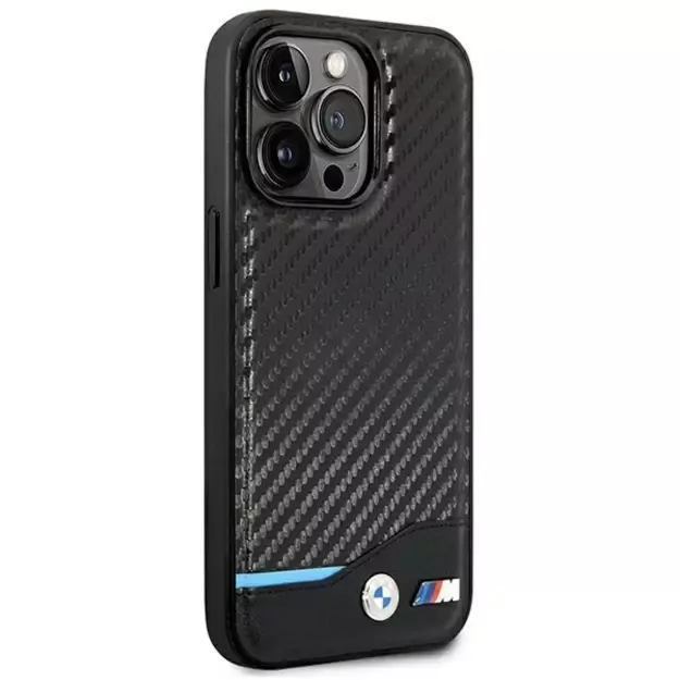 Case BMW BMHCP14L22NBCK iPhone 14 Pro 6.1 &quot black / black Leather Carbon 3