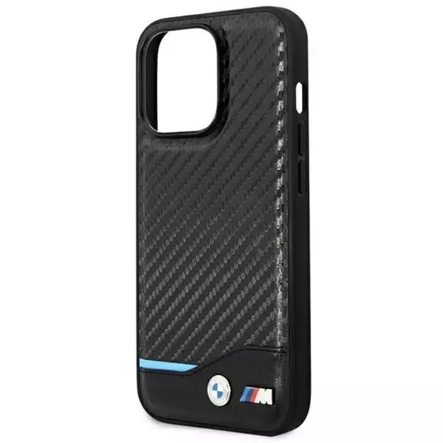 Case BMW BMHCP14L22NBCK iPhone 14 Pro 6.1 &quot black / black Leather Carbon 5