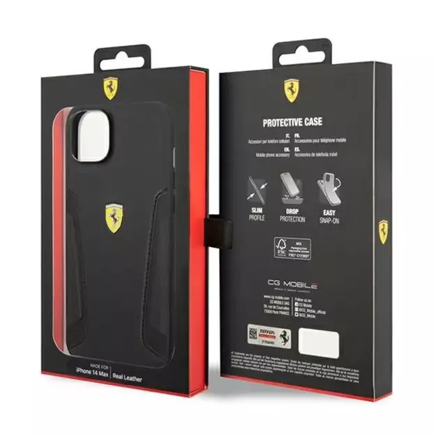 Ferrari FEHCP14MRBUK iPhone 14 Plus 6.7&quot  black/black hardcase Leather Stamp Sides 6
