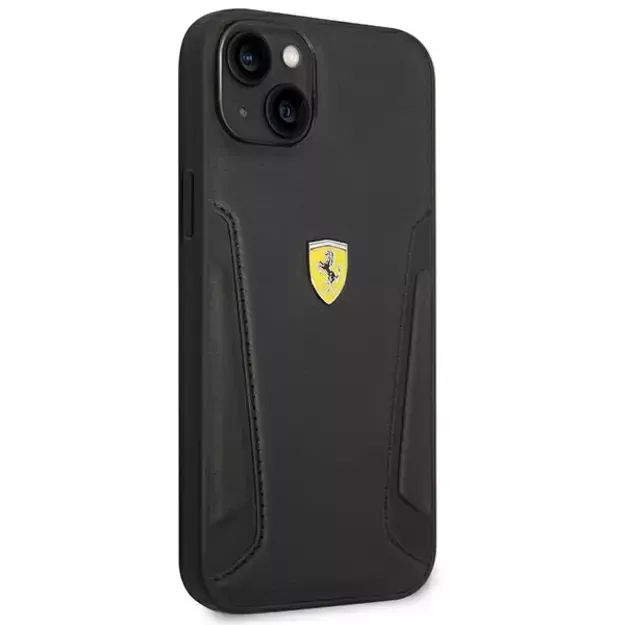 Ferrari FEHCP14MRBUK iPhone 14 Plus 6.7&quot  black/black hardcase Leather Stamp Sides 2