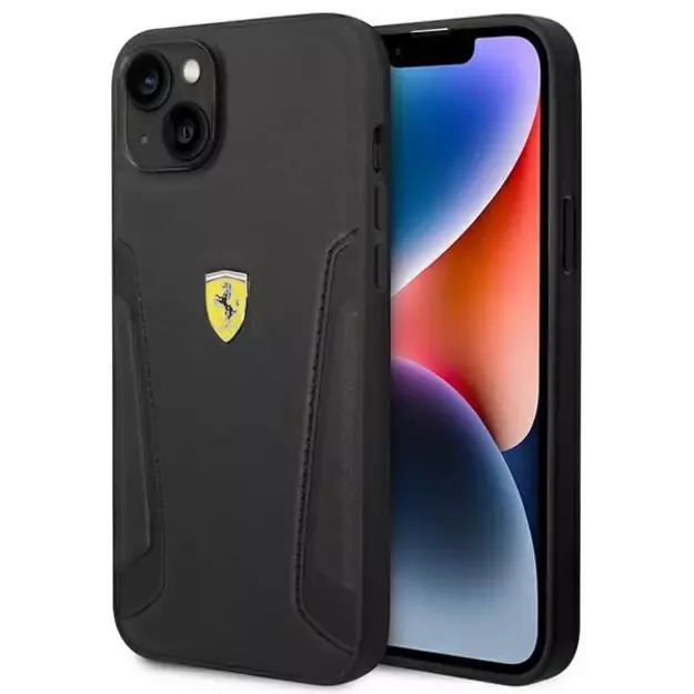 Ferrari FEHCP14MRBUK iPhone 14 Plus 6.7&quot  black/black hardcase Leather Stamp Sides