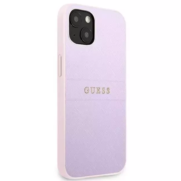 Guess GUHCP13SPSASBPU iPhone 13 mini 5,4 &quot purple / purple Saffiano Hot Stamp &amp  Metal Logo 3