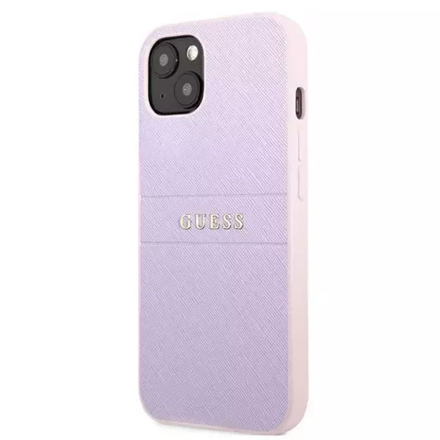 Guess GUHCP13SPSASBPU iPhone 13 mini 5,4 &quot purple / purple Saffiano Hot Stamp &amp  Metal Logo 1
